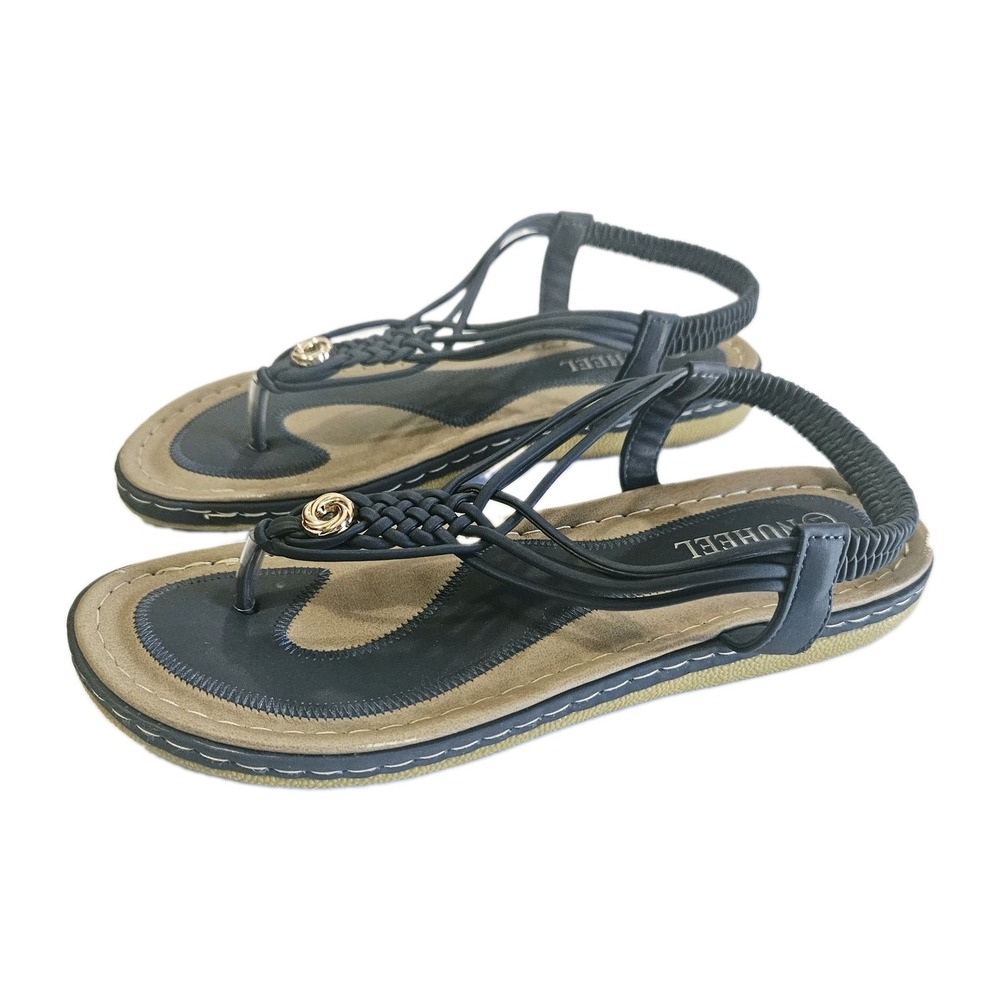 Nuheel Summer Sandals for Women, Flat Sandals Flip Flops Thongs Clip Toe Slip 41